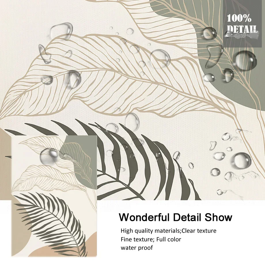 بوهو مجردة نباتات النخيل ملصقات حب أوراق الشجر ، فن الطبيعة الشمال ، ديكور المناظر الطبيعية ، طباعة قماش ، صور اللوحة ، غرفة المعيشة #4
