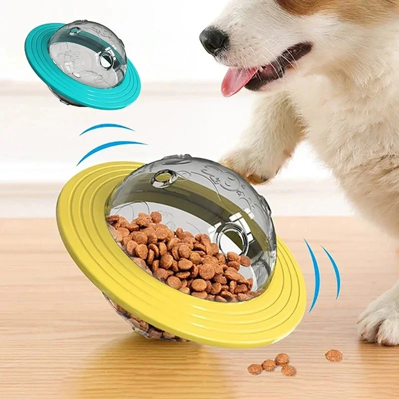

Dog Toy UFO Pet Leaky Food Ball 2-in-1 Flying Disk Interactive IQ Training Slow Feeder for Dogs