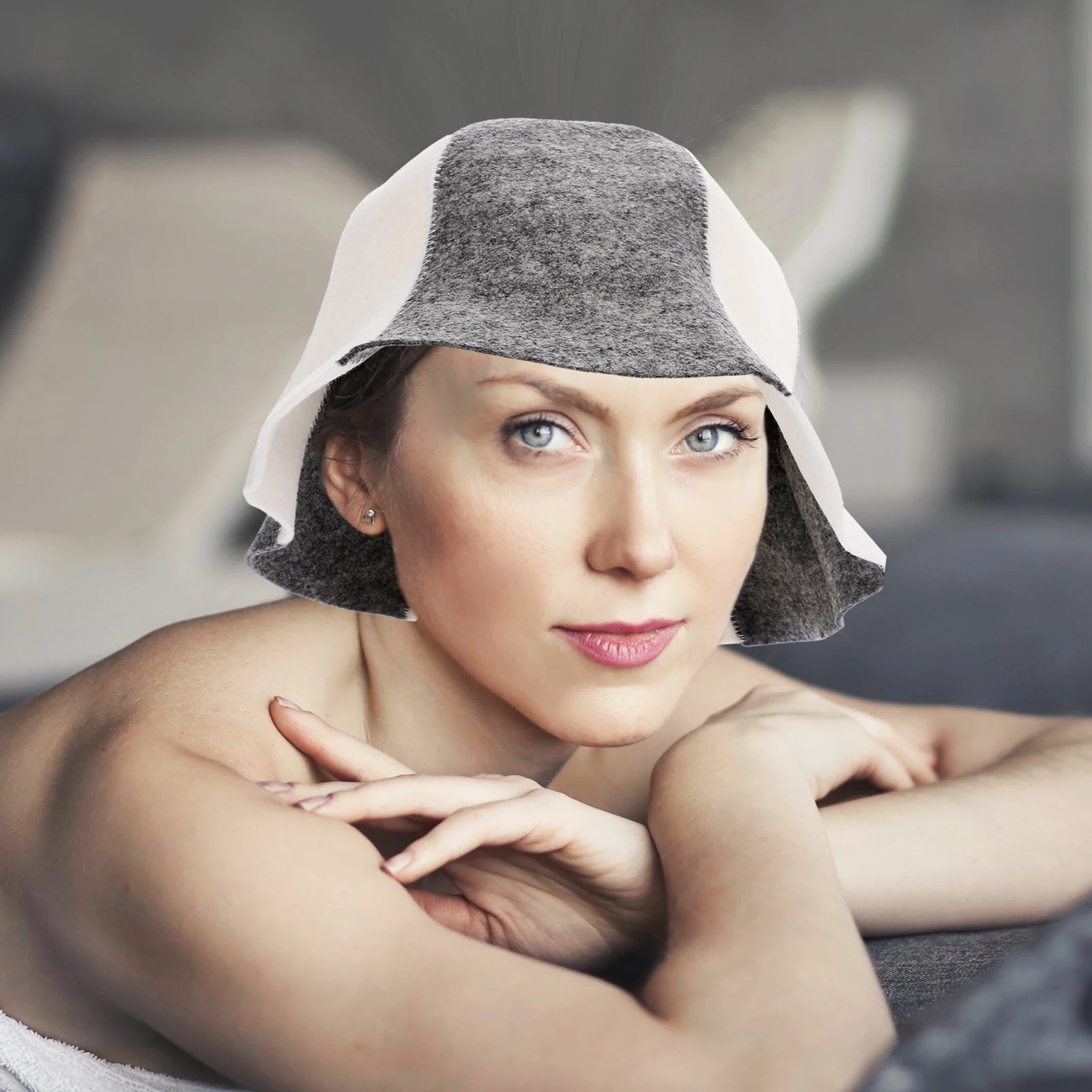 

2Pcs Sauna Hat Felt Breathable Lightweight Thickened Bathing Caps for Women Girls Sauna Hat for Women Felt Showering Hats