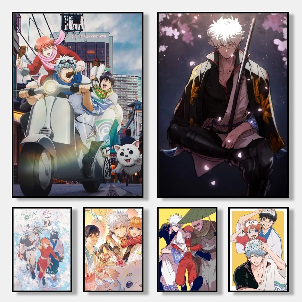 20PcsSet Anime GINTAMA Poster Stickers Manga Magazine wallpaper Dormitory White Wall Decoration Painting Sakata Gintoki Sticker