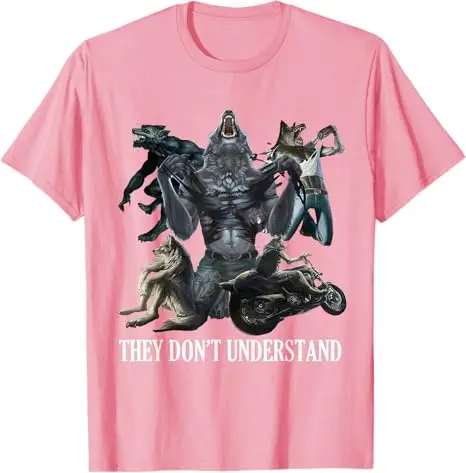 Sigma Wolf Meme A Summer Fashion Pure Cotton Short-sleeved T-shirt Printed with The English Words "Inhinged Alpha or Sigma Wolf"