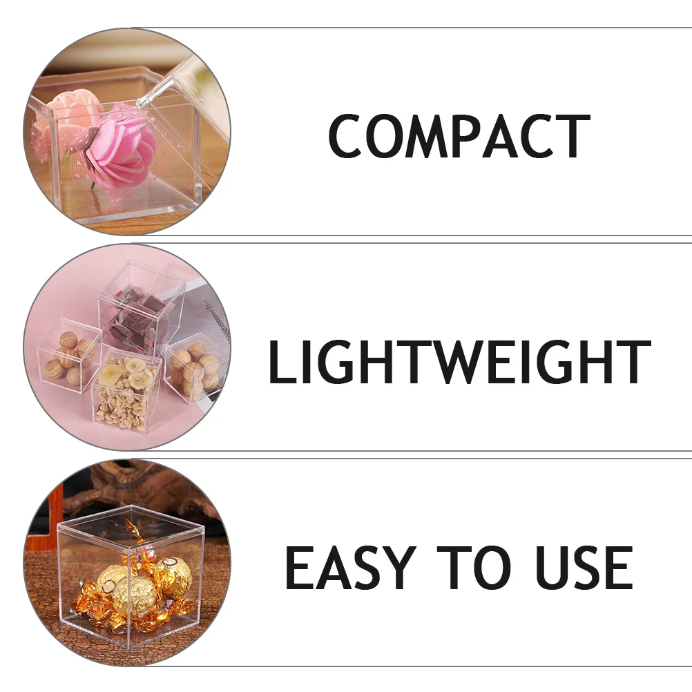 

12pcs Candy Packaging Boxes Food Grade White Square Plastic Gift Boxes for Chocolates Jewelry Storage Dust Gifts