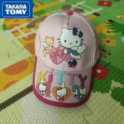 TAKARA TOMY Hallo Kitty Sommer kinder Verstellbaren Sonnenschutz Schatten Bestickte Baseball Kappe Student Cartoon Nette Kappe