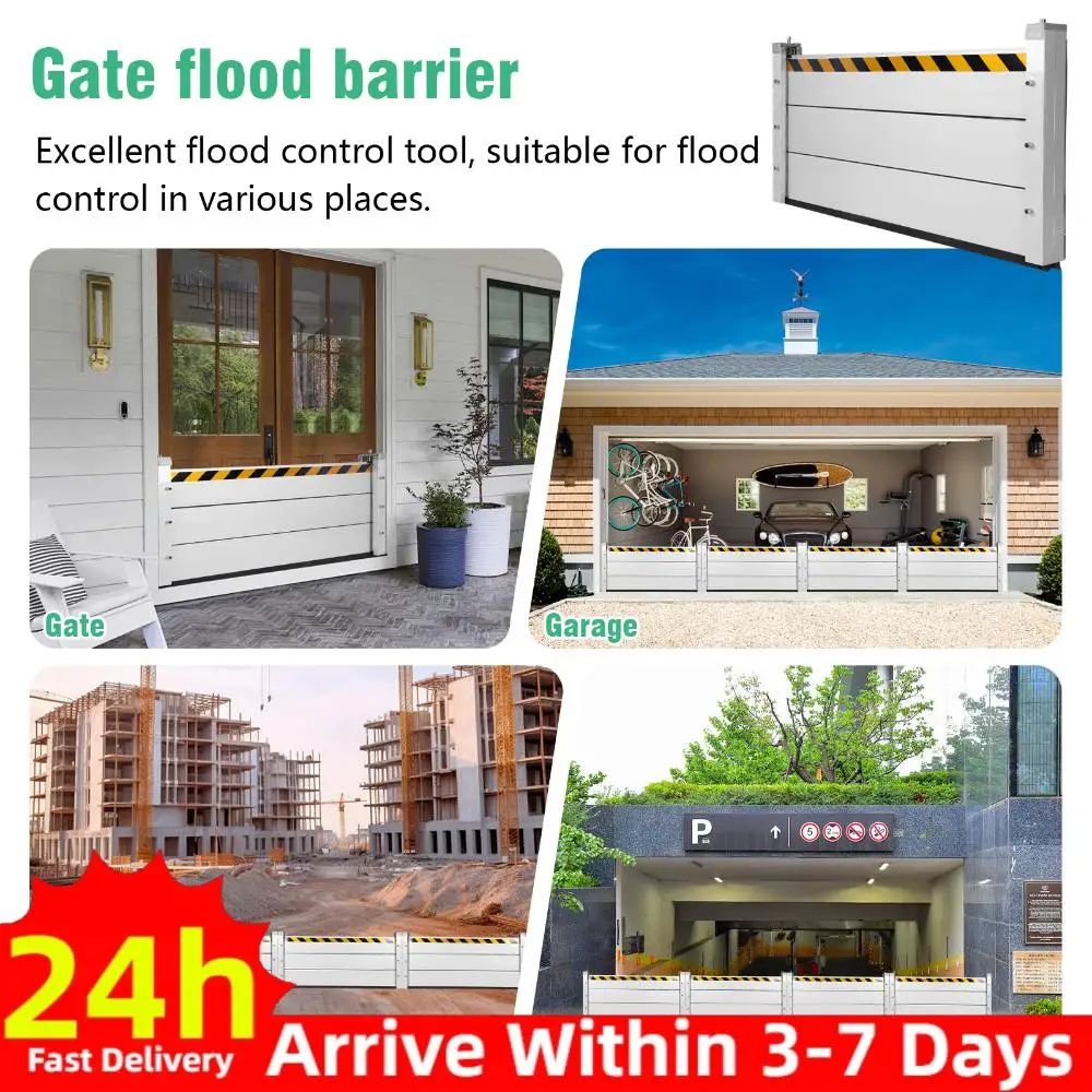 

Household Flood Panel Shield Reusable Heavy Duty Flooding Protect Baffle Stackable for Gates/Subways/Factories/Garages/Roads