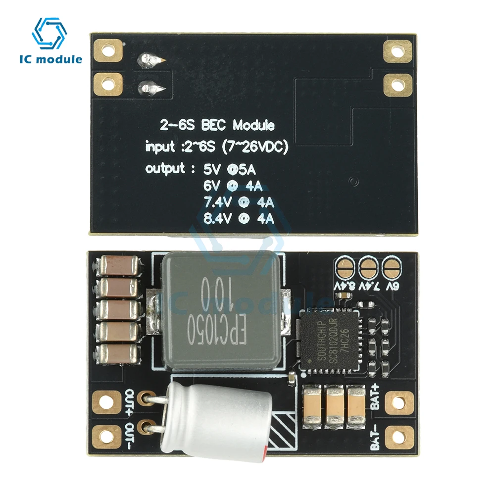 

5V BEC Step-Down Module 2-6S 5V Multi-Voltage Output Switchable for RC FPV Models and Fixed-Wing Aircraft Accessories