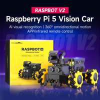 Yahboom Raspbot V2 AI Vision Robot Car Kit with Camera Mecanum Wheel Toy Educational DIY Python Programming for Raspberry Pi 5