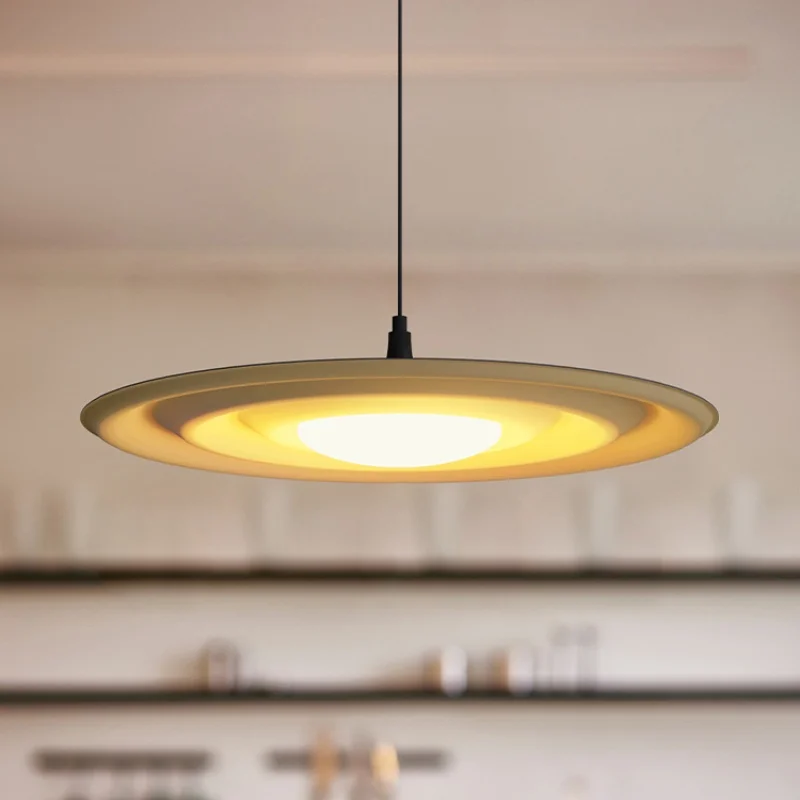 Nordic minimalist circular corrugated pendant lamps hotel dining table bar counter restaurant hanging lamps lighting fixtures