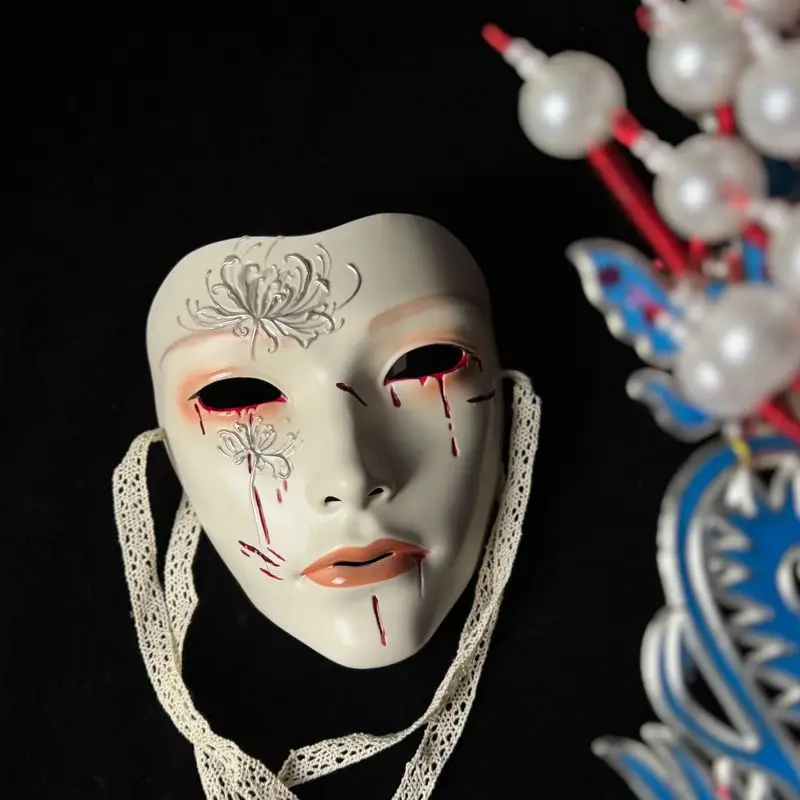 TGCF หน้ากากผู้หญิง Peking Opera หน้ากาก handmade หญิงหน้ากากคอสเพลย์ปาร์ตี้หน้ากากฮาโลวีนคอสเพลย์ Prop Mask
