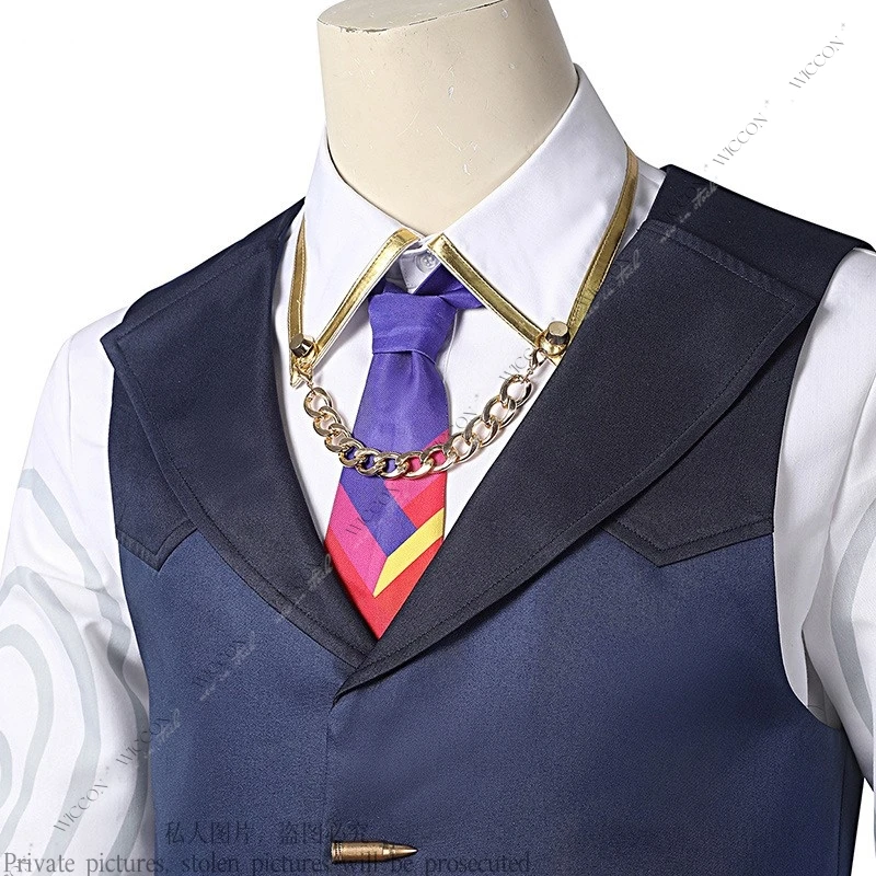 Chamber Game Valorant Cosplay Costume Vest Pants Necktie Gloves Male Female Outfits for Halloween Carnival Suit Shoes Role Play