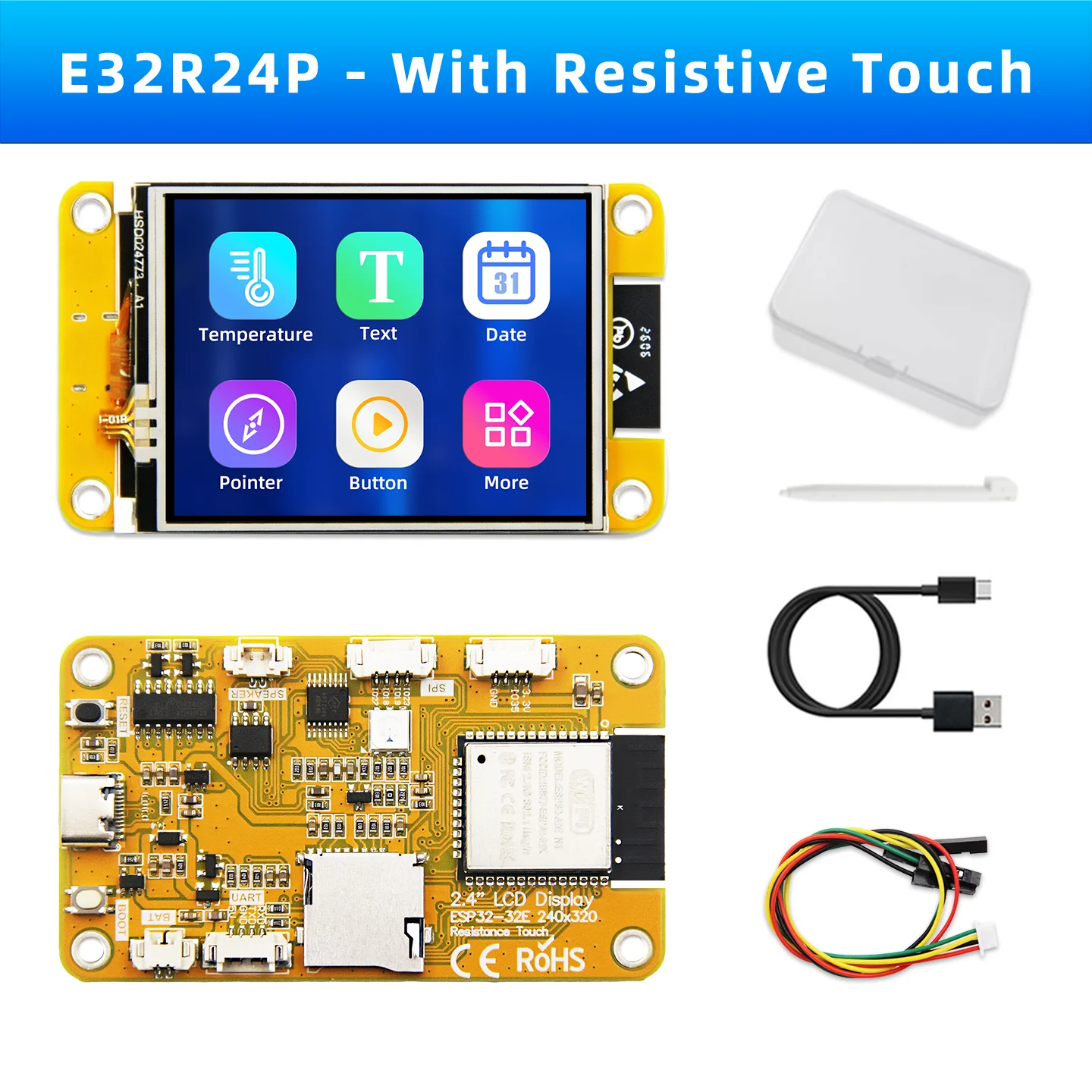 ESP32 Arduino LVGL WIFI Bluetooth Ontwikkelingsbord 2.8/3.2/3.5/4 inch Smart Display Scherm LCD TFT Module Met Touch 240*320