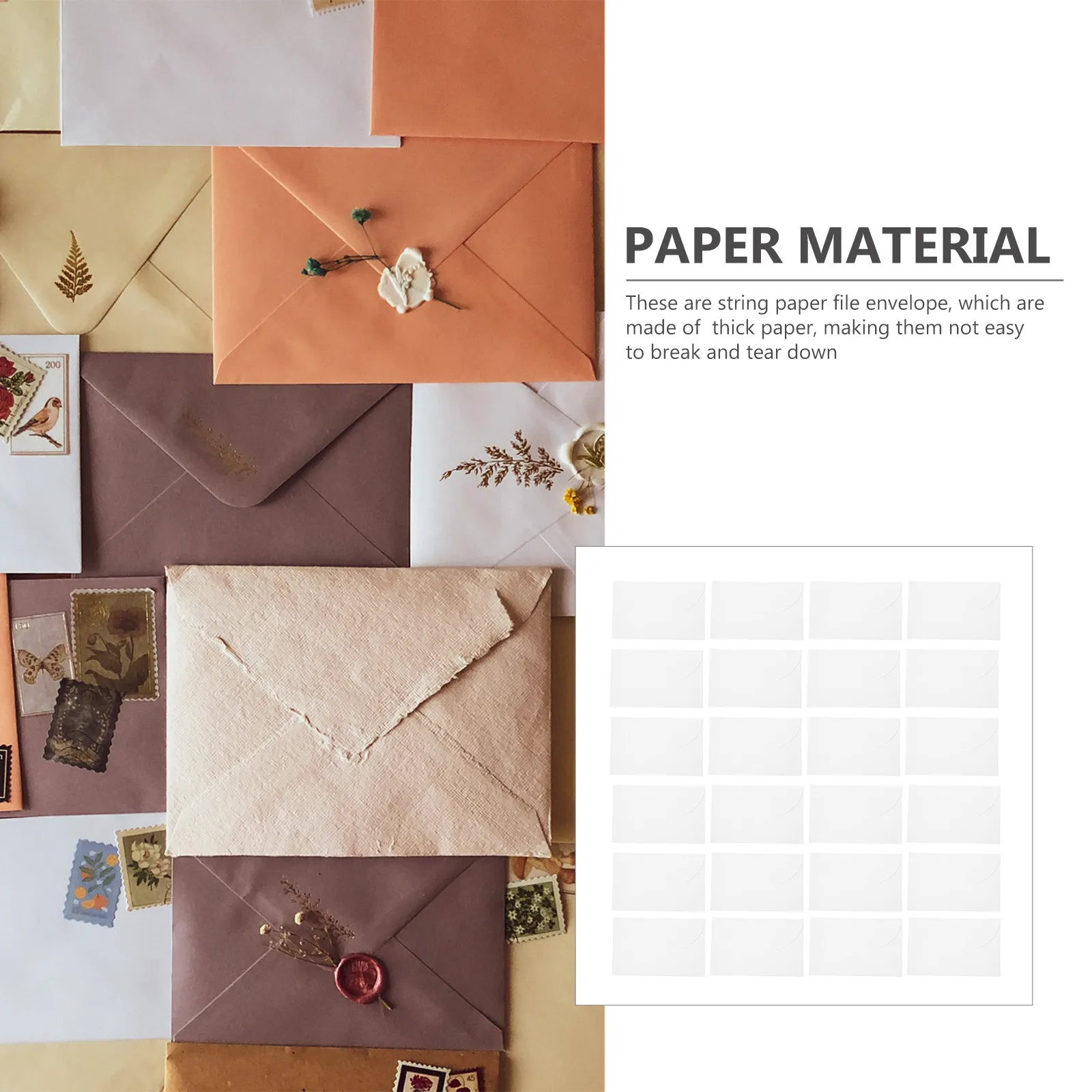 

100Pcs String Closure Paper Envelopes Heavy Duty Document Storage Bags for Files Cards Invitations Photos Filing Organization