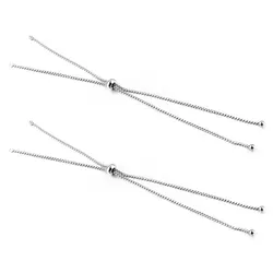 2pcs Stainless Steel Adjustable Slider Necklace Chain Jewelry Making DIY Loops Connector Pendants Material Findings Supplies