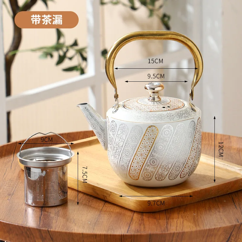 

Zml stainless steel kettle - large capacity teapot for home use - universal floral tea kettle