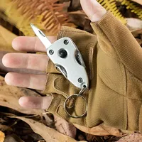 Portable Stainless Steel Multitool Knife Keychain LED Keychain Multifunctional Outdoor Gift Mini Folding posture dropshipping
