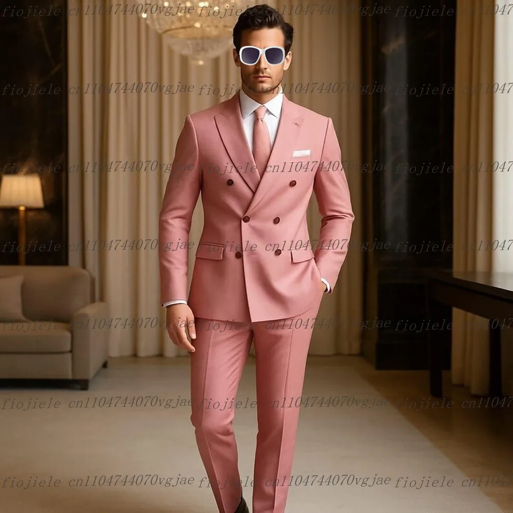 

Новый розовый мужской костюм для торжественных случаев, свадьбы, жениха, жениха, бизнеса, выпускного вечера, мужские смокинги, комплект из 2 предметов, индивидуальная куртка, брюки