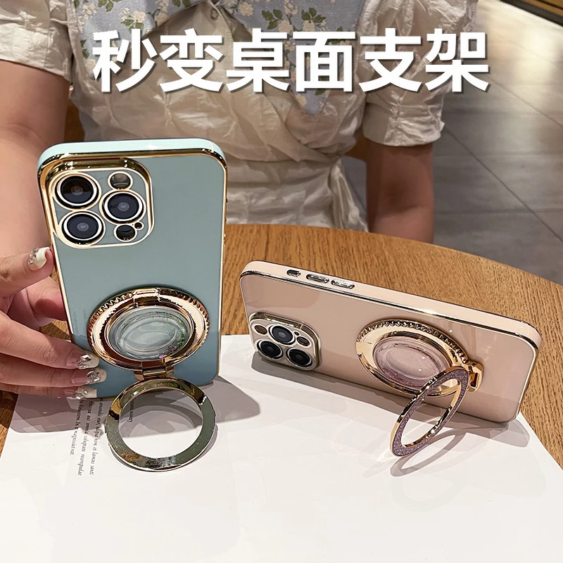 حافظة لهاتف Xiaomi 15T بإطار مطلي من البولي يوريثان الحراري لهاتف Xiaomi Mi15 T 17 Pro Max حامل حلقي مغناطيسي غطاء من السيليكون الناعم #5