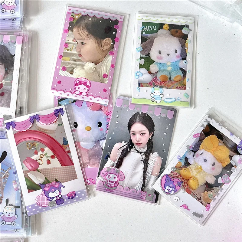 20pcs/pack Cute Japanese Cartoon Kpop Photo Card Holder Idol Laser Photo Protective Display Sleeves Kawaii Stationery Kids Gift