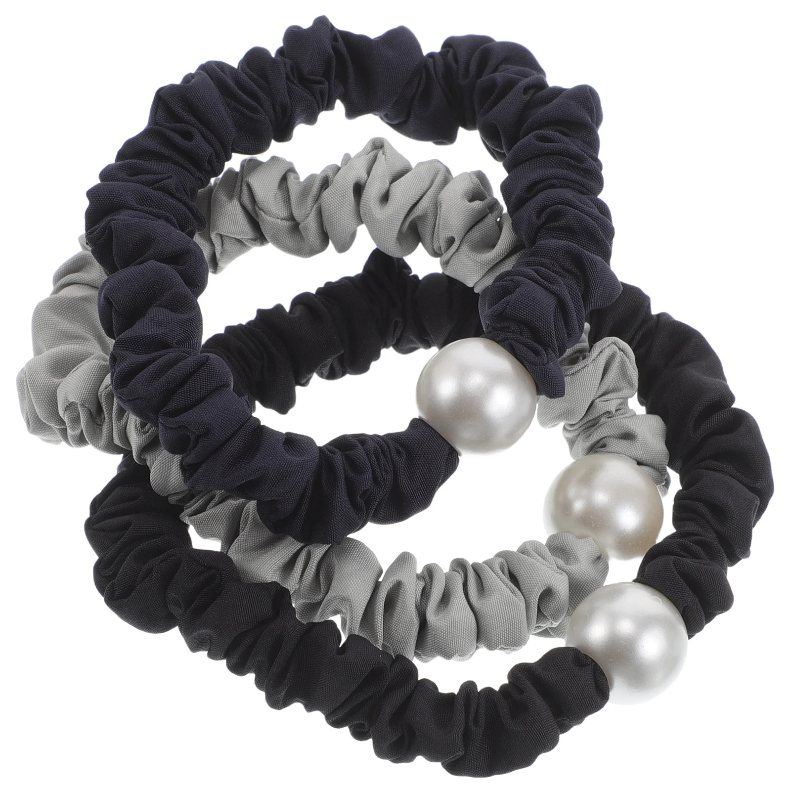 3 pezzi elastici elastici porta coda di cavallo con perle decorative fasce per capelli morbide e durevoli per le donne accessori elasticizzati stile Boho uso quotidiano