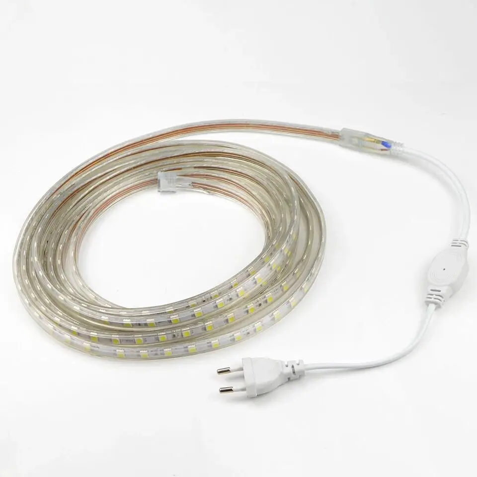 Impermeável LED Light Strip Kit, Rope Lights, Iluminação interior e exterior, Decoração Comercial, Acessórios, 100m, 220V, 3.5 ft, 5050