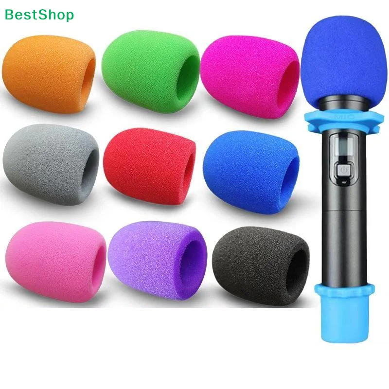 〔Z〕Random Color Soft Multicolor Microphone Foam Covers Windproof Antispit For KTV Home Karaoke Events