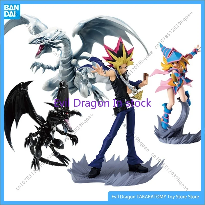 In Stock Bandai Original Banpresto Yu-Gi-Oh! Duel Monsters Bb Blue Eyes White Dragon Anime Figure Action Red Eyes Black Toy Gift