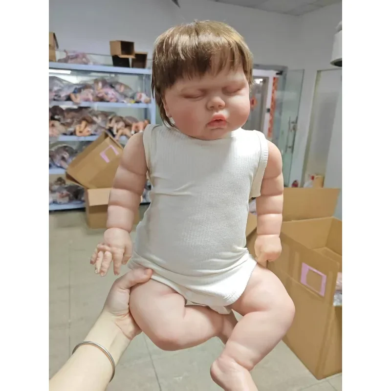 24 inch 60 cm augurk slapen in zachte stoffen lichaam Levensechte herboren peuter met handgeworteld haar