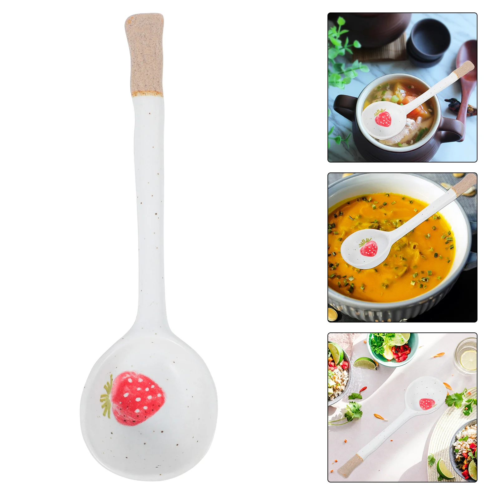 

Spoon Ceramic Serving Spoons Chinese Soup Porcelain Asian Teaspoon Coffee Handle Teaspoons