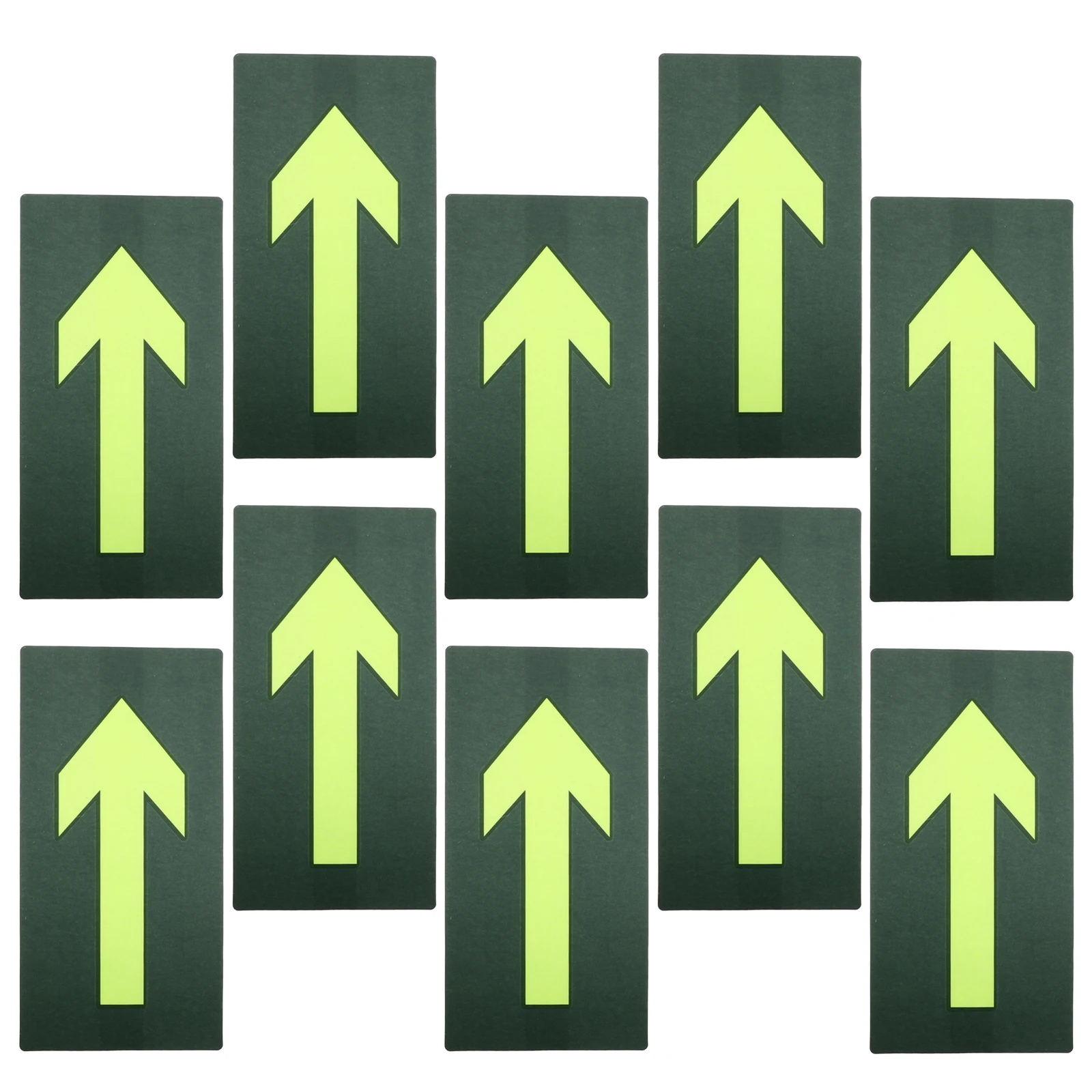 10 Pcs Glow in Dark Safety Sign Reflective Stickers Camping Trail Markers Directional Arrow Signs Easy Installation Weather