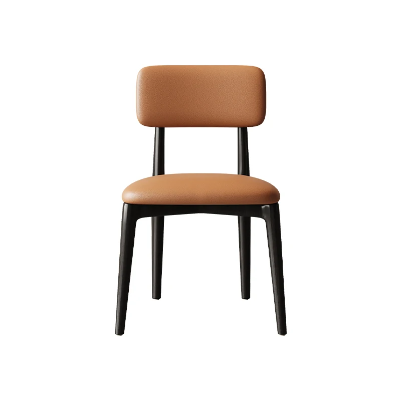 #Minimalist Solid Wood Dining Chair, Microfiber Leather Upholstered Armless Nordic Side Chair