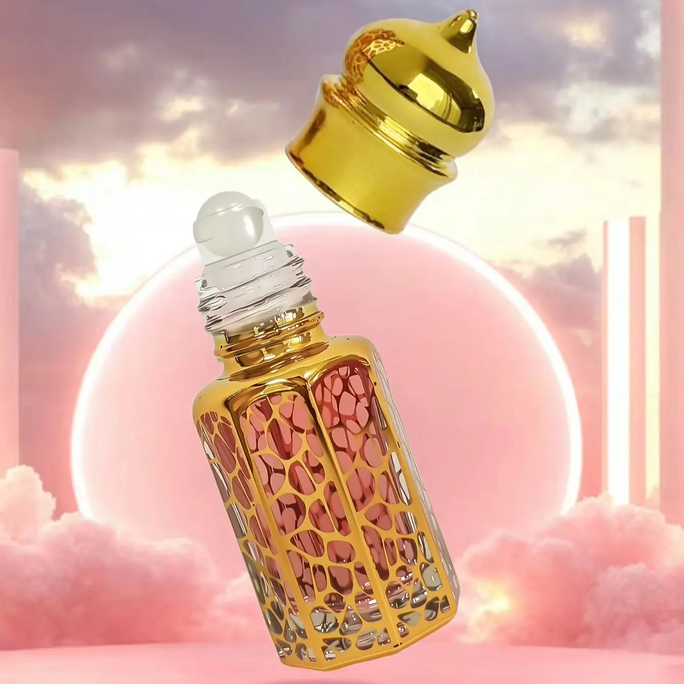 10ml Arabian Floral Fragrance Essential Oil Bottles Portable Mini Perfume Dispenser Travel Roller Fragrance Container Perfume Oil Bottle
