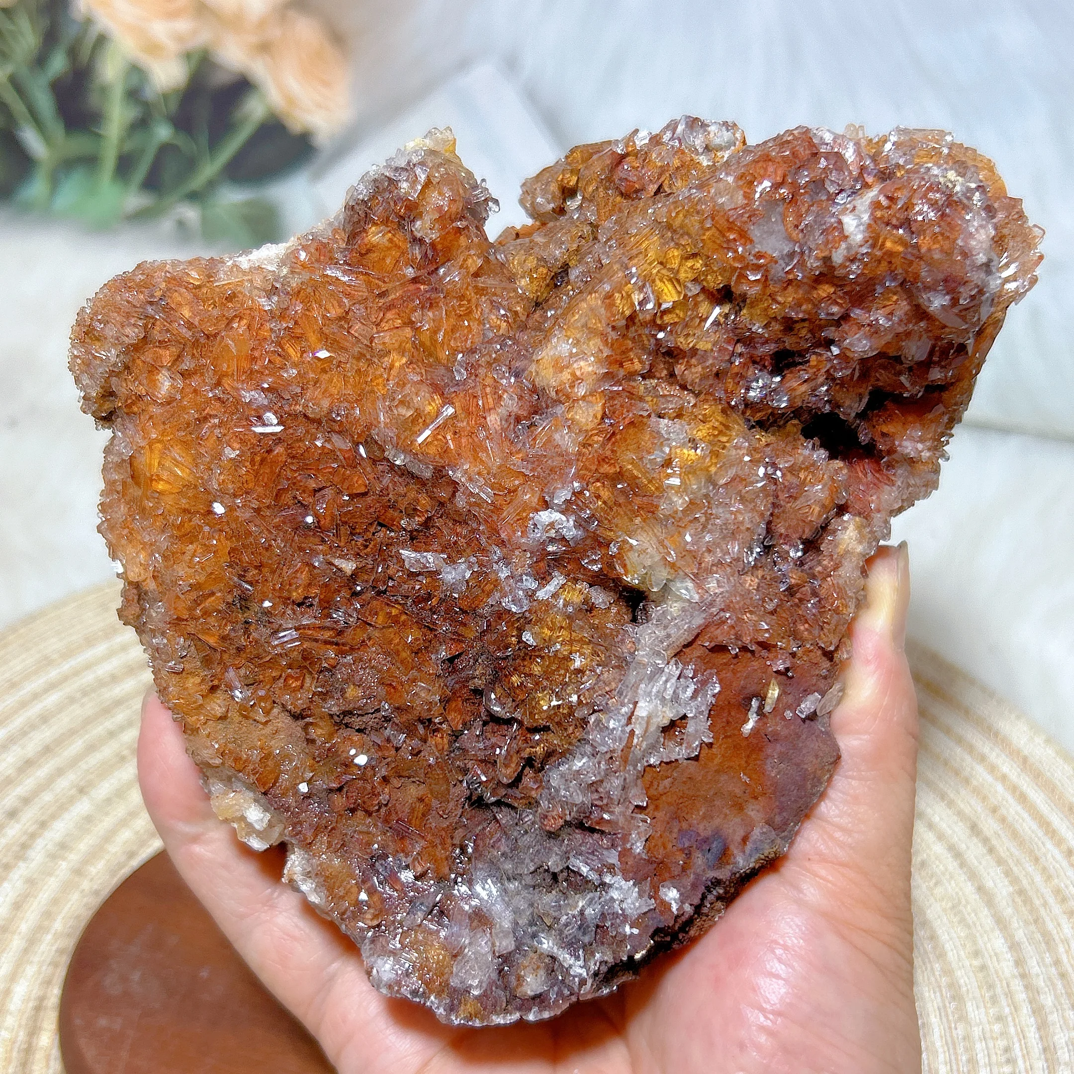 Healing Natural Crystal Selenite Druzy With Flourite Specimen Raw Stone Reiki Energy Ornament Home Decorations Room Decor Gift