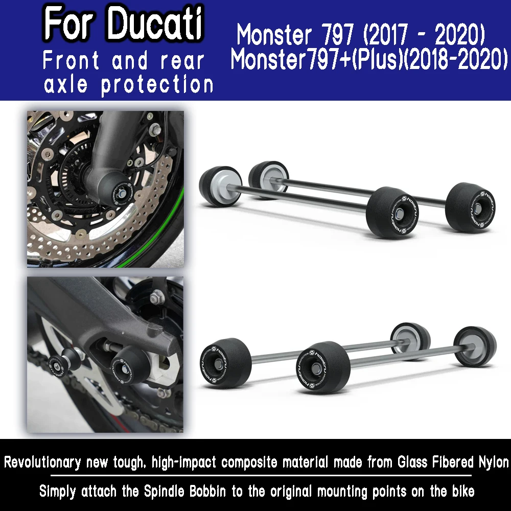 

For Ducati Monster797/Monster797+(Plus) 2017 2018 2019 Front and rear wheel spindle collision protection motorcycle accessories