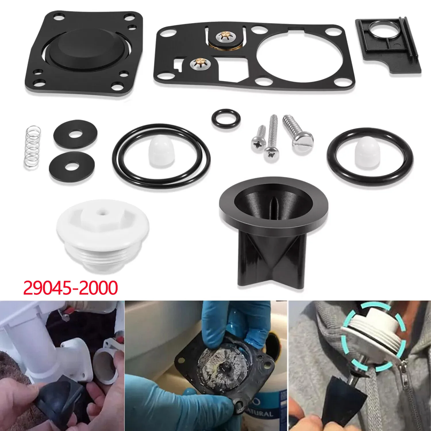 29045-2000 Комплект для обслуживания морских ручных туалетов для моделей ручных туалетов Jabsco 29090-2 29120-2, производство между 1998-2007 гг. 29045-2000 Комплект для обслуживания морских ручных туалетов для моделей ручных туалетов Jabsco 29090-2 29120-2, производство между 1998-2007 гг.