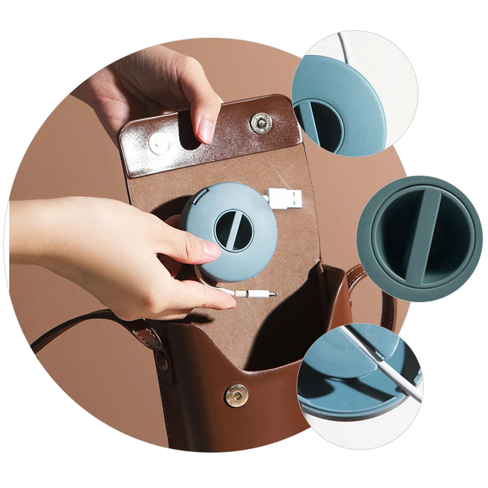 

6Pcs Rotary Cable Organizer Durable Eco-Friendly Material Circular Winding Desk Wire Management Cord Keeper Cable Organizer Box