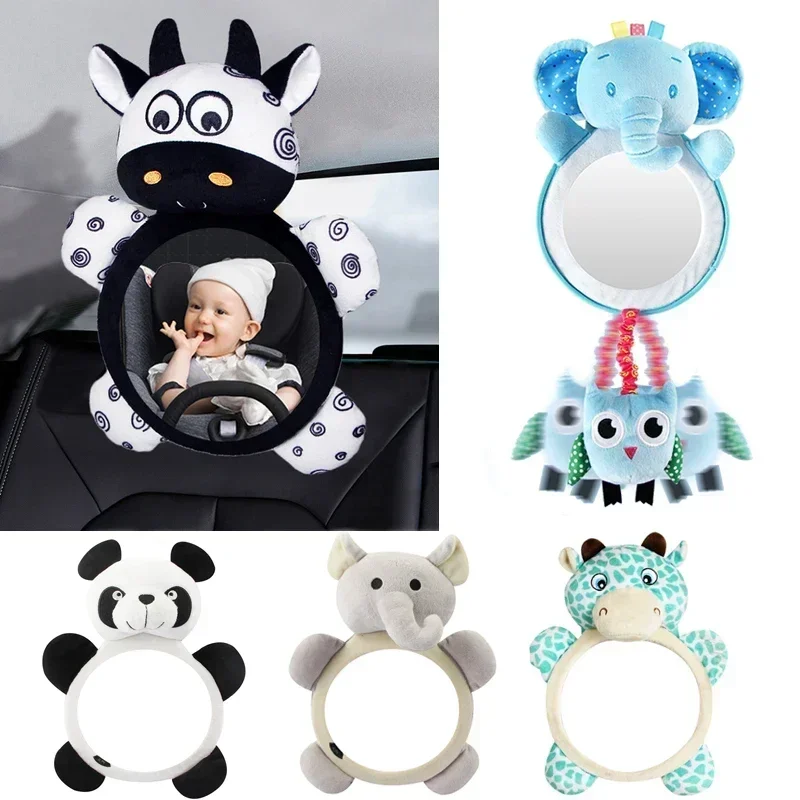 Black White View Back Seat Mirror Baby Car Mirror Safety Seat Headrest Rearview Mirror Baby Facing Rear Ward Car Kids Monitor