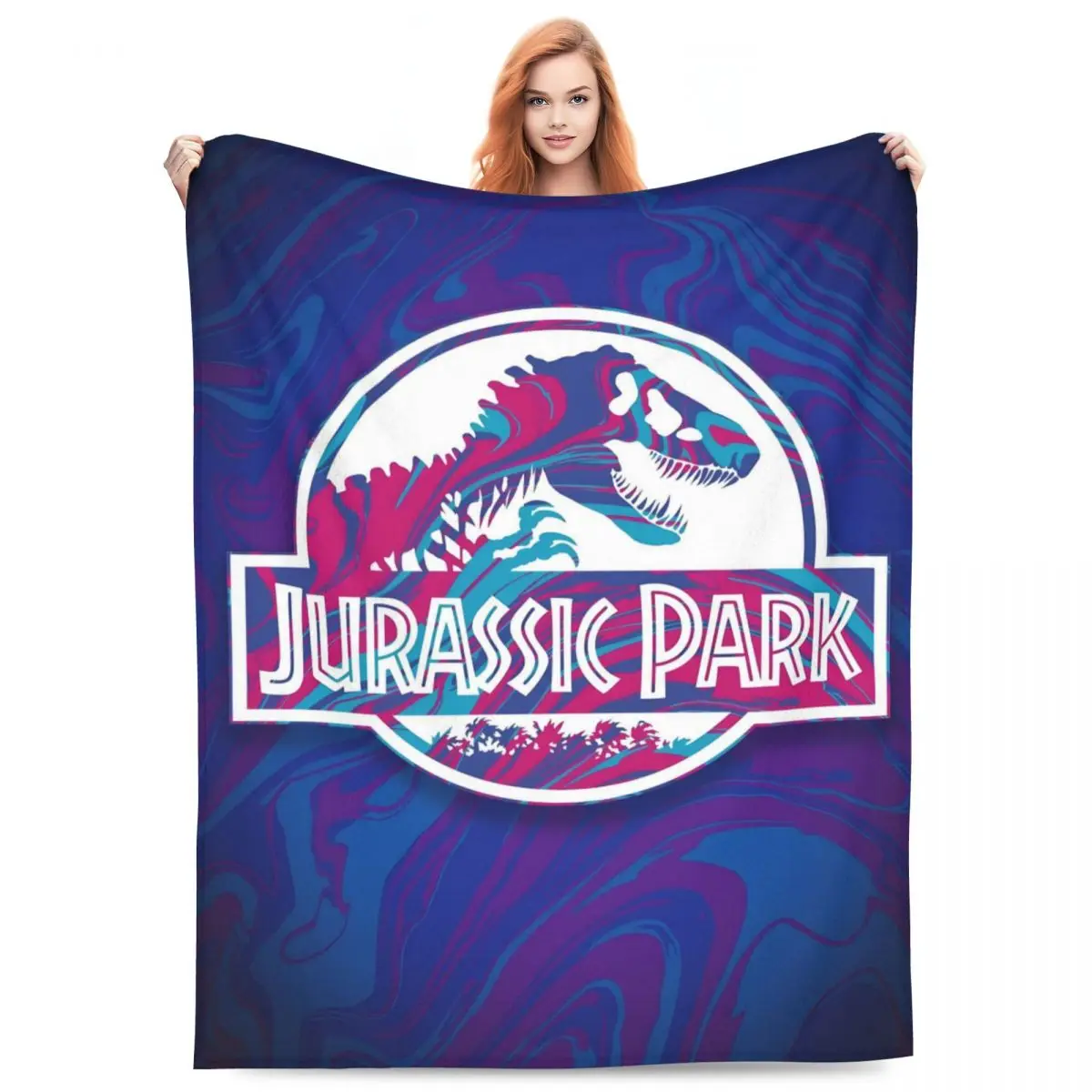 

Custom Jurassic World Park Blankets Warm Flannel Dinosaur Film Throw Blanket for Bedding Travel Sofa