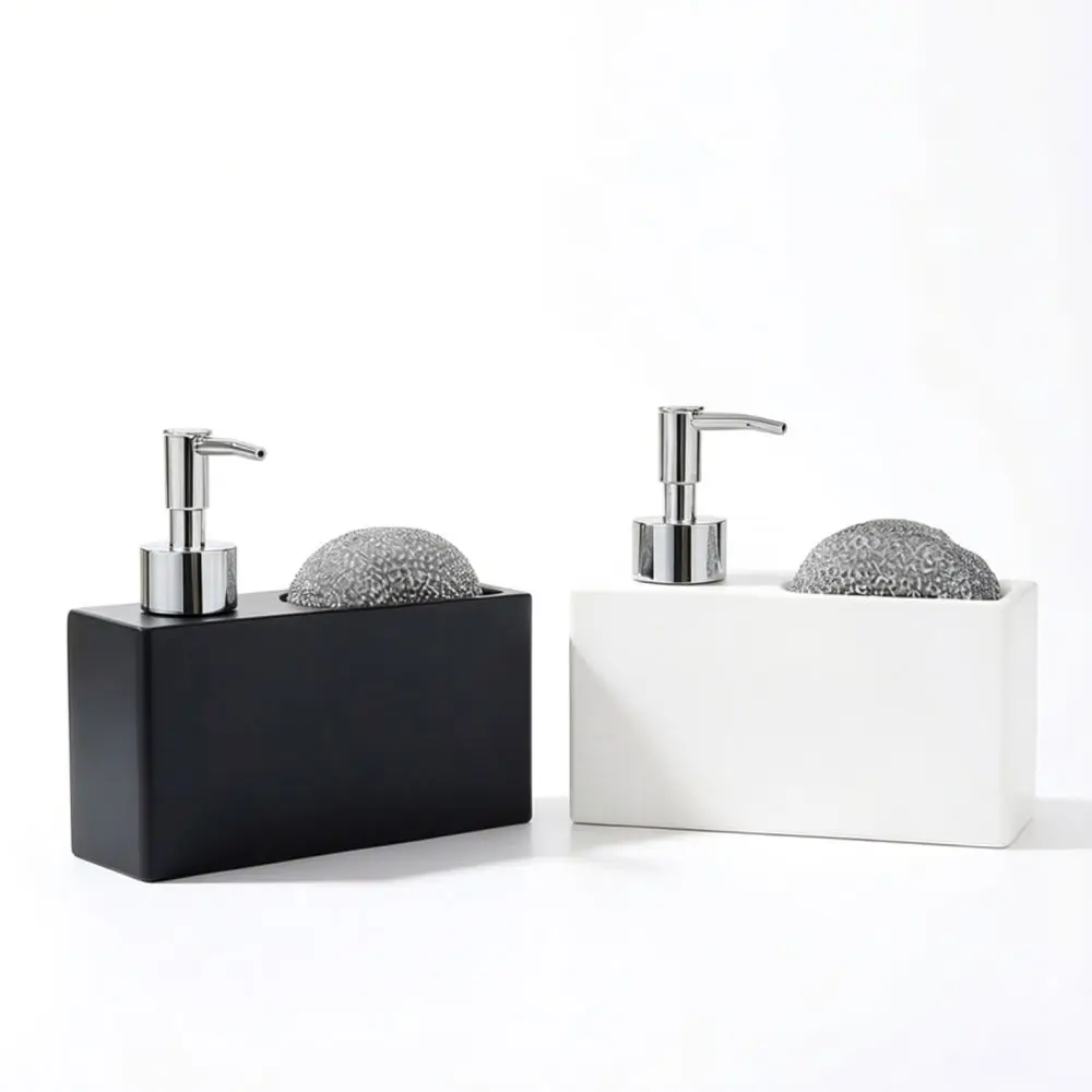 Kitchen Soap Dispenser Sponge Holder Press Pump Organizer For Dishwashing Liquid Countertop Storage Rack Bathroom Accessory