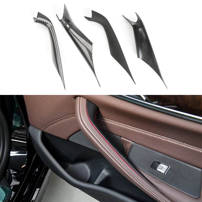 New Arrival G30 Car Interior Door Handle Trim Cover Replacement For BMW 5 Series G30 G38 17-20 Carbon Fiber Auto Accessories