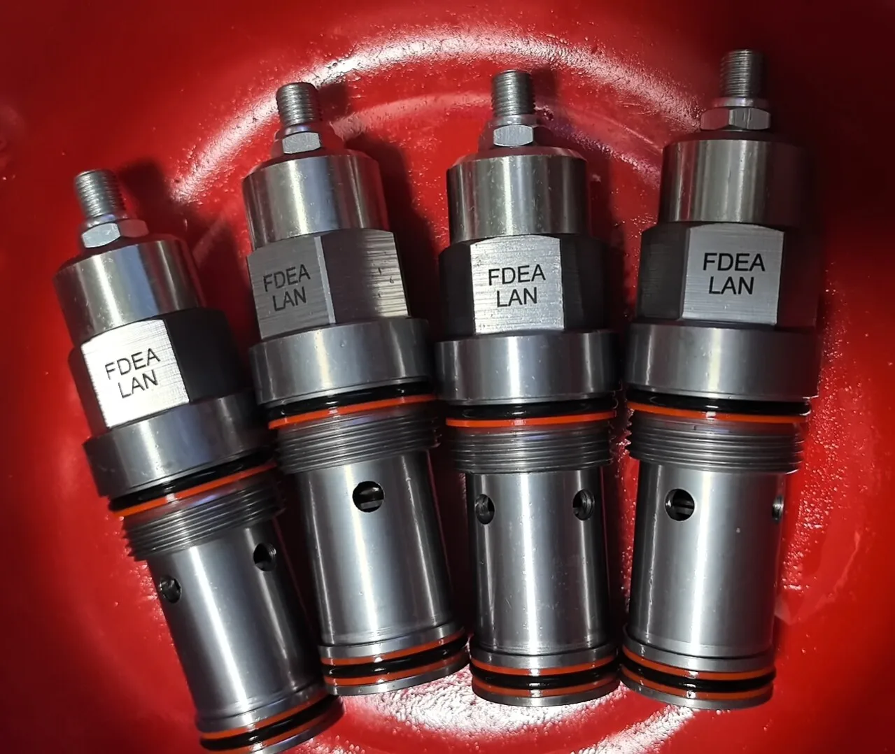 Brand New FDE ALAN Cartridge Valve, Silver Valve Body with Red Seal Ring Industrial Hydraulic Component 1pcs