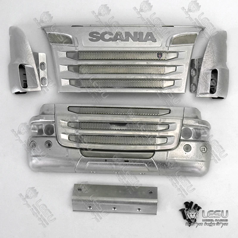 LESU Metal Bumper Front Face for 1/14 RC TAMIYA Scania R730 R620 Tractor Truck DIY Model Car