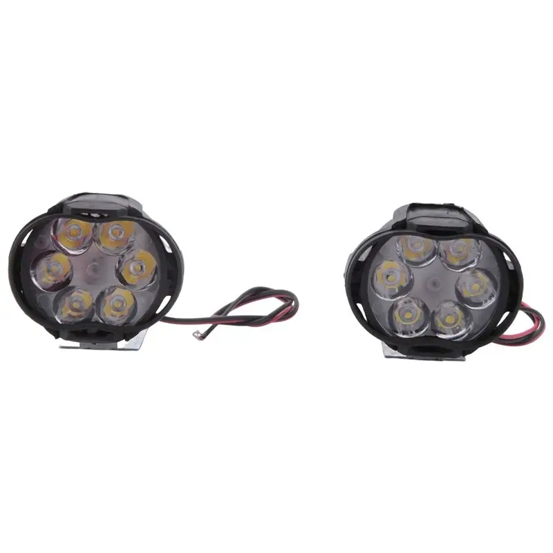 Reliable-2Pcs 6 Led Motorcycle Light Headlight Assembly 10W 1000Lm Universal Scooter ATV Fog Spotlight 6000K White Car Drl Lamp
