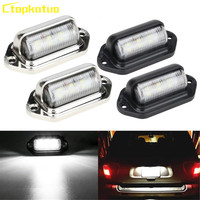 2PCS 6LED Truck License Plate Lights Waterproof 12-24V Car RV Trailer Van Tail Number Plate Light for SUV Chrome Side Lamp Bulbs