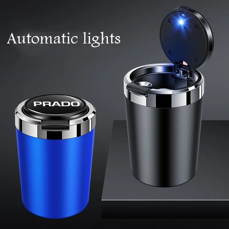 New multifunctional car ashtray with LED light one touch open lid cigar cup suitable for Toyota Prado 120 Fj150 Land Cruiser