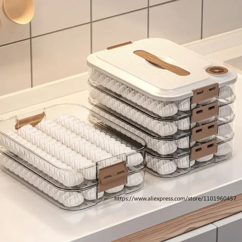 Multilayer Kitchen Food Grade Multilayer Dumpling Storage Box for Freezing and Fresh Keeping with Sealed Refrigerating Function