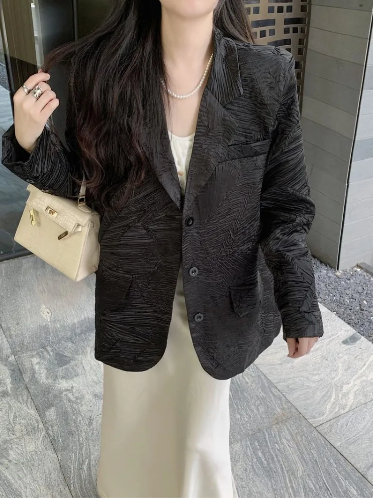 

UNXX New Fashion Jacquard Blazers Women 2024 Spring Casual Loose Suit Jacket Ladies Luxury Elegant Office Ladies Blazer Outwear