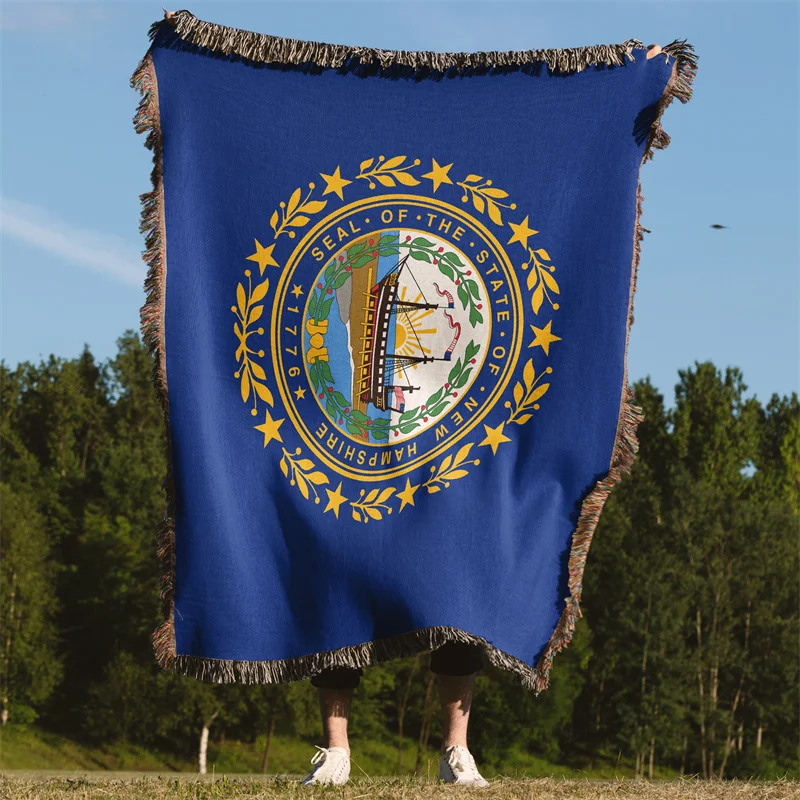 Aertemisi New Hampshire United States of America Jacquard Fringed Woven Throw Blanket