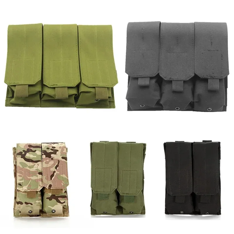 Bolsas tácticas MOLLE Triple para revistas, bolsa doble Triple para tiro Mag, juego de guerra, Paintball, bolsa para Mag 5,56, 7,62