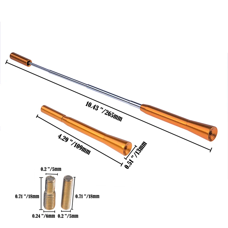 Uniwersalna teleskopowa antena dachowa z masztem Dekoracyjna bez funkcji Antena ze stopu aluminium Pasuje do VW BMW Benz Mazda Akcesoria samochodowe — zdjęcie 3