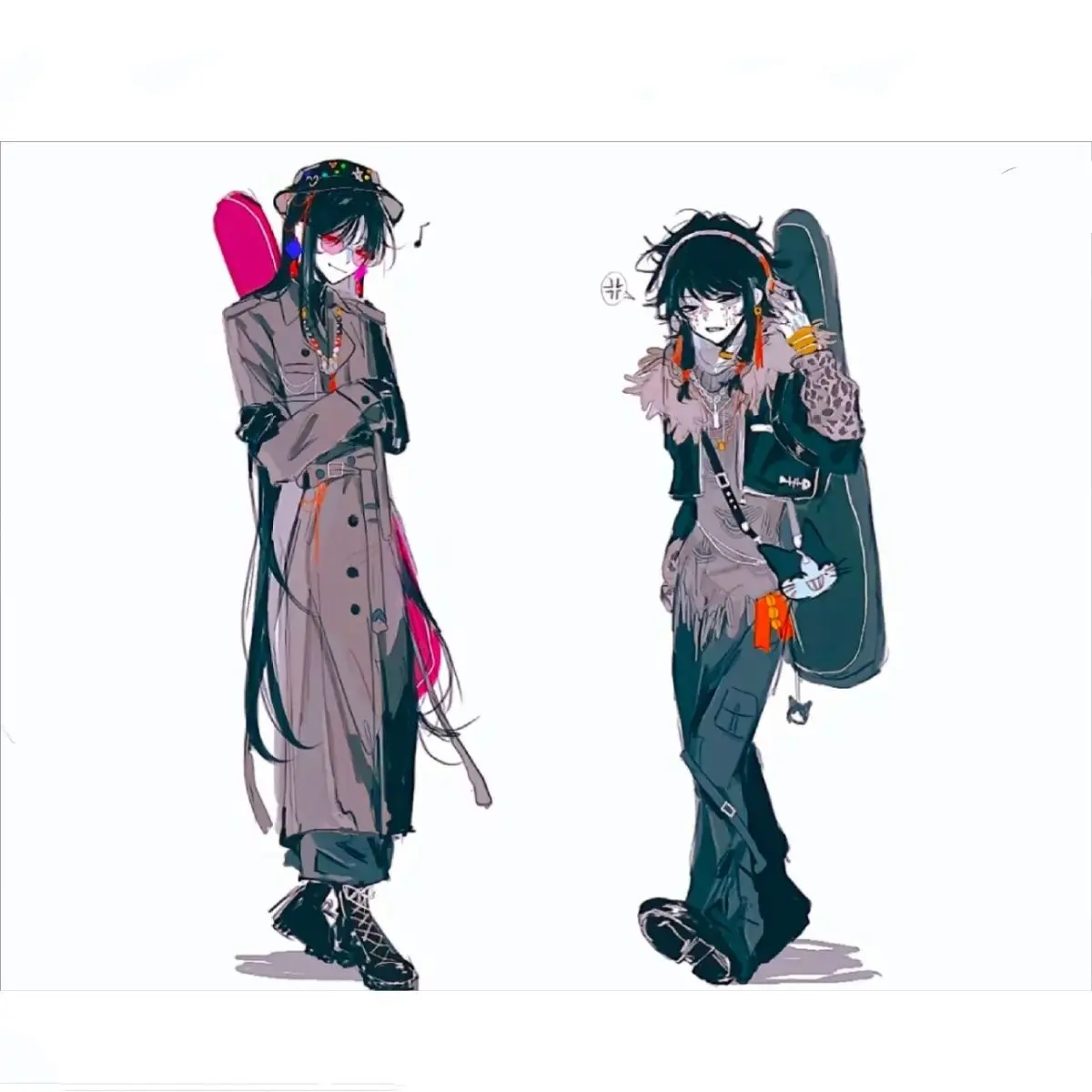 

2PC Anime Tou Qi Zi Che Fuzhao Cosplay Cute Cartoon Acrylic Stand Model Desk Display Decor Collectible Gifts