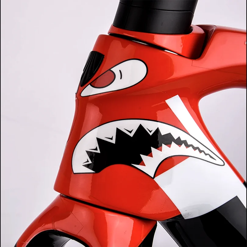 Shark Mouth Sticker for Bike Tube Frame Head Bicycle Helmet Decal Graphics Overlay Wrap Decoration